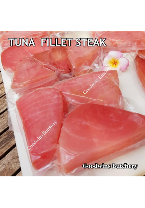 TUNA fillet steak boneless fish frozen +/- 3/4" 2cm (price/pack 500gr 3pcs)